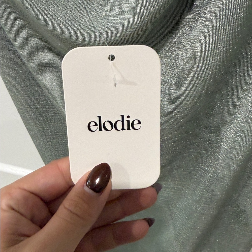 Elodie Women's Sz L halter Neck Mini Dress Seafoam Green Lined Bodycon - Picture 7 of 12